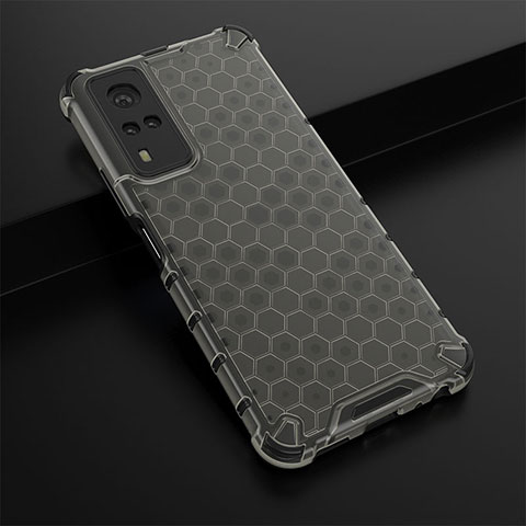 Coque Rebord Contour Silicone et Vitre Transparente Housse Etui 360 Degres AM1 pour Vivo Y31 (2021) Noir