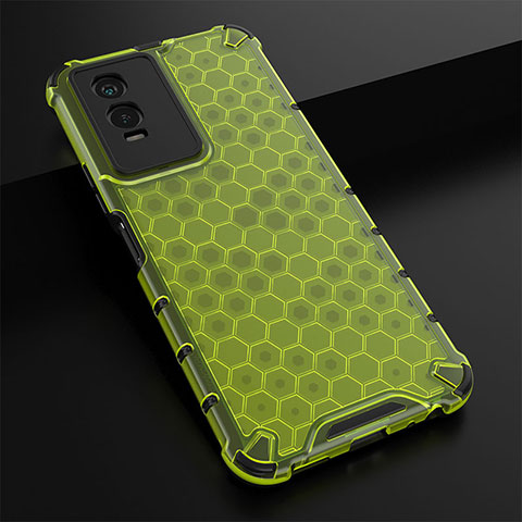 Coque Rebord Contour Silicone et Vitre Transparente Housse Etui 360 Degres AM1 pour Vivo Y74s 5G Vert