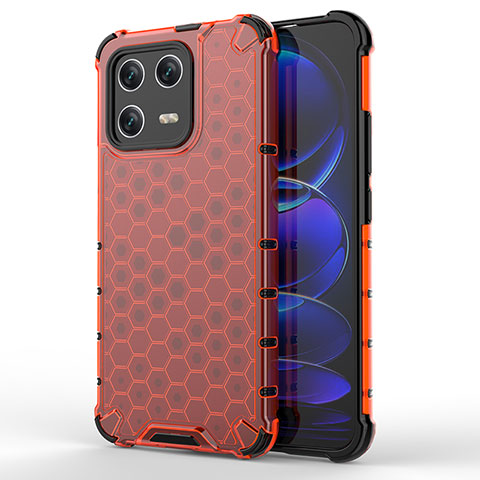 Coque Rebord Contour Silicone et Vitre Transparente Housse Etui 360 Degres AM1 pour Xiaomi Mi 13 5G Rouge