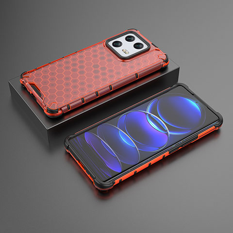 Coque Rebord Contour Silicone et Vitre Transparente Housse Etui 360 Degres AM1 pour Xiaomi Mi 13 Pro 5G Rouge