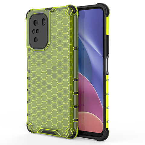 Coque Rebord Contour Silicone et Vitre Transparente Housse Etui 360 Degres AM1 pour Xiaomi Poco F3 5G Vert