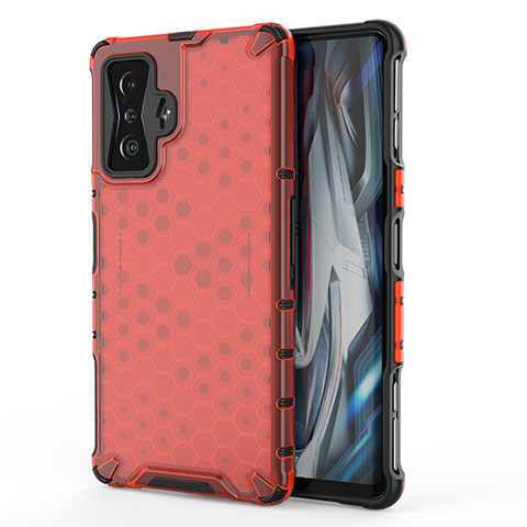 Coque Rebord Contour Silicone et Vitre Transparente Housse Etui 360 Degres AM1 pour Xiaomi Poco F4 GT 5G Rouge