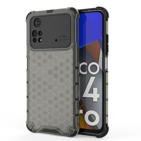 Coque Rebord Contour Silicone et Vitre Transparente Housse Etui 360 Degres AM1 pour Xiaomi Poco M4 Pro 4G Noir