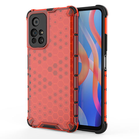 Coque Rebord Contour Silicone et Vitre Transparente Housse Etui 360 Degres AM1 pour Xiaomi Poco M4 Pro 5G Rouge