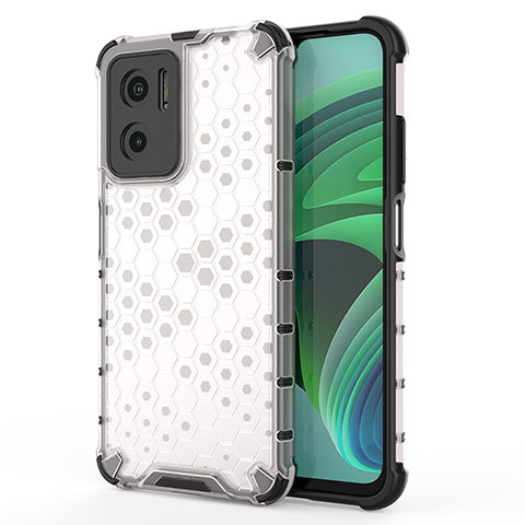 Coque Rebord Contour Silicone et Vitre Transparente Housse Etui 360 Degres AM1 pour Xiaomi Redmi 10 Prime Plus 5G Blanc