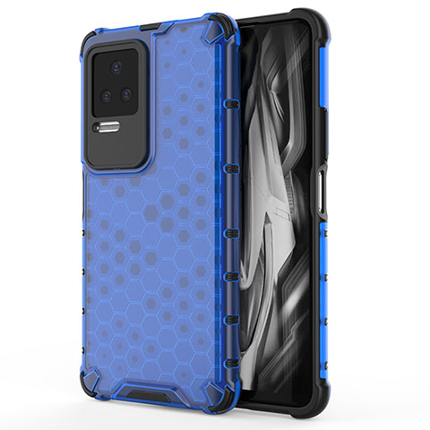 Coque Rebord Contour Silicone et Vitre Transparente Housse Etui 360 Degres AM1 pour Xiaomi Redmi K50 Pro 5G Bleu