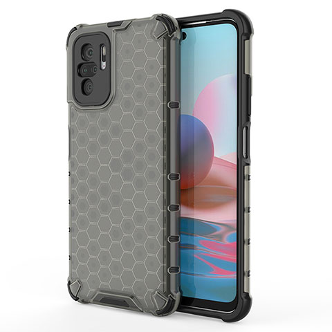 Coque Rebord Contour Silicone et Vitre Transparente Housse Etui 360 Degres AM1 pour Xiaomi Redmi Note 10 4G Noir