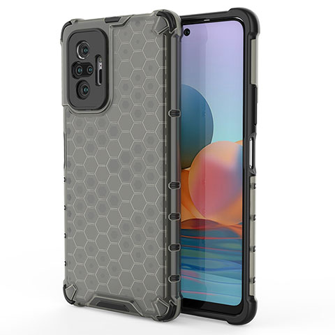 Coque Rebord Contour Silicone et Vitre Transparente Housse Etui 360 Degres AM1 pour Xiaomi Redmi Note 10 Pro 4G Noir