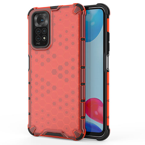 Coque Rebord Contour Silicone et Vitre Transparente Housse Etui 360 Degres AM1 pour Xiaomi Redmi Note 11 4G (2022) Rouge