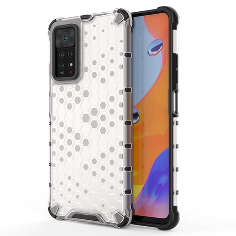 Coque Rebord Contour Silicone et Vitre Transparente Housse Etui 360 Degres AM1 pour Xiaomi Redmi Note 11 Pro 4G Blanc