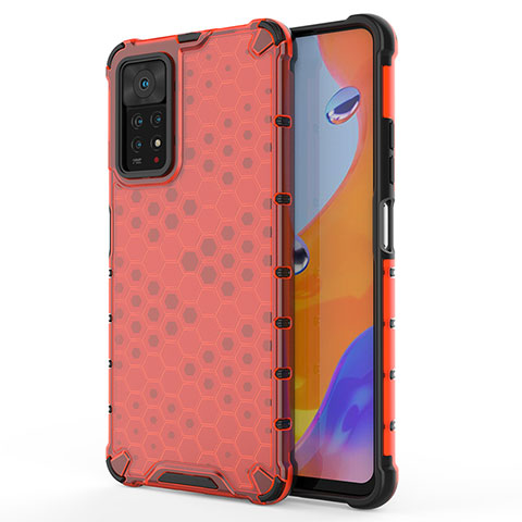 Coque Rebord Contour Silicone et Vitre Transparente Housse Etui 360 Degres AM1 pour Xiaomi Redmi Note 11 Pro 4G Rouge