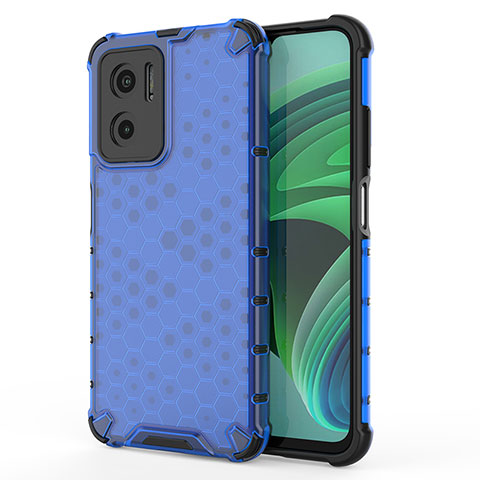 Coque Rebord Contour Silicone et Vitre Transparente Housse Etui 360 Degres AM1 pour Xiaomi Redmi Note 11E 5G Bleu