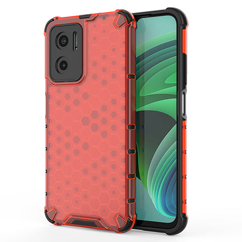 Coque Rebord Contour Silicone et Vitre Transparente Housse Etui 360 Degres AM1 pour Xiaomi Redmi Note 11E 5G Rouge