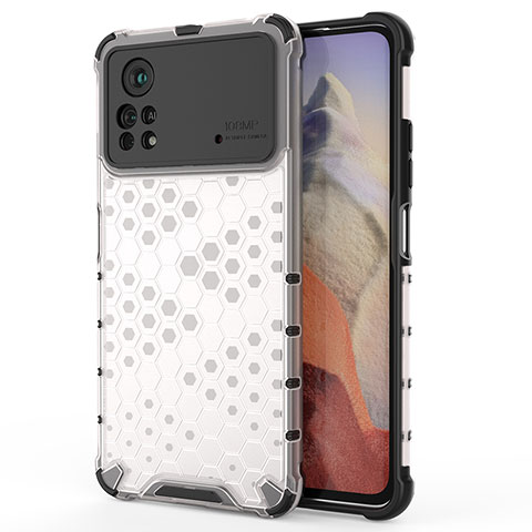 Coque Rebord Contour Silicone et Vitre Transparente Housse Etui 360 Degres AM1 pour Xiaomi Redmi Note 11E Pro 5G Blanc