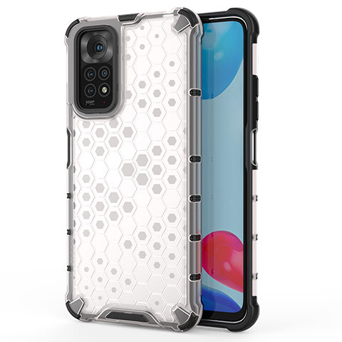 Coque Rebord Contour Silicone et Vitre Transparente Housse Etui 360 Degres AM1 pour Xiaomi Redmi Note 11S 4G Blanc