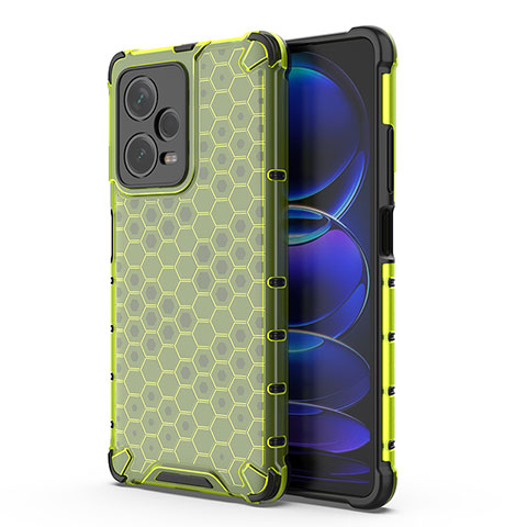 Coque Rebord Contour Silicone et Vitre Transparente Housse Etui 360 Degres AM1 pour Xiaomi Redmi Note 12 Explorer Vert