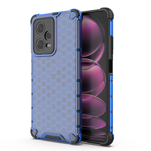 Coque Rebord Contour Silicone et Vitre Transparente Housse Etui 360 Degres AM1 pour Xiaomi Redmi Note 12 Pro 5G Bleu