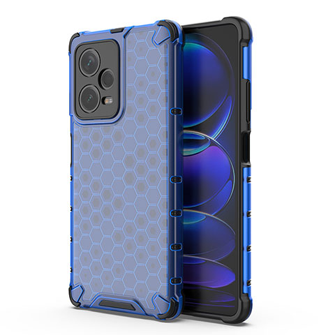 Coque Rebord Contour Silicone et Vitre Transparente Housse Etui 360 Degres AM1 pour Xiaomi Redmi Note 12 Pro+ Plus 5G Bleu