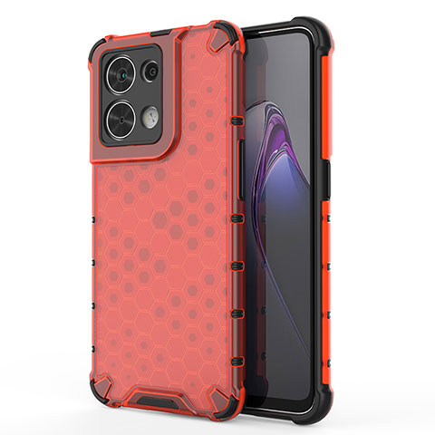 Coque Rebord Contour Silicone et Vitre Transparente Housse Etui 360 Degres AM1 pour Xiaomi Redmi Note 13 5G Rouge