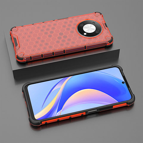 Coque Rebord Contour Silicone et Vitre Transparente Housse Etui 360 Degres AM2 pour Huawei Enjoy 50 Pro Rouge