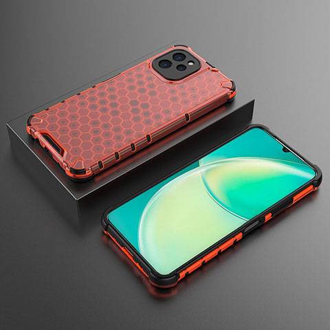 Coque Rebord Contour Silicone et Vitre Transparente Housse Etui 360 Degres AM2 pour Huawei Enjoy 50z Rouge