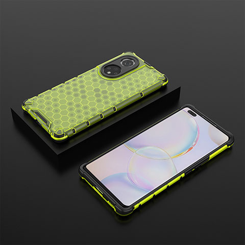 Coque Rebord Contour Silicone et Vitre Transparente Housse Etui 360 Degres AM2 pour Huawei Honor 50 Pro 5G Vert