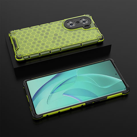 Coque Rebord Contour Silicone et Vitre Transparente Housse Etui 360 Degres AM2 pour Huawei Honor 60 5G Vert