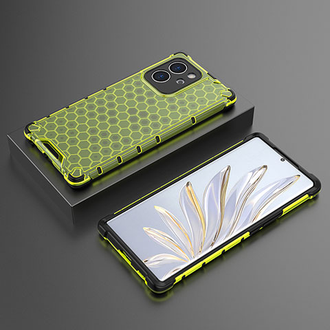 Coque Rebord Contour Silicone et Vitre Transparente Housse Etui 360 Degres AM2 pour Huawei Honor 80 SE 5G Vert