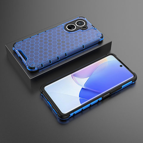 Coque Rebord Contour Silicone et Vitre Transparente Housse Etui 360 Degres AM2 pour Huawei Nova 10 SE Bleu