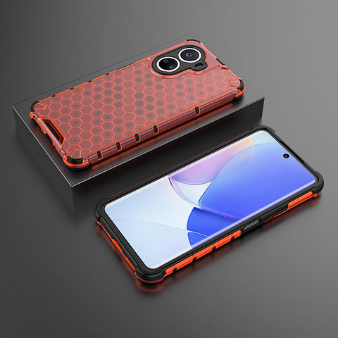 Coque Rebord Contour Silicone et Vitre Transparente Housse Etui 360 Degres AM2 pour Huawei Nova 10 SE Rouge