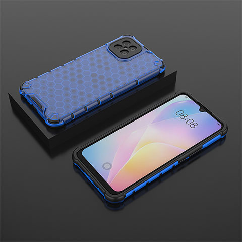 Coque Rebord Contour Silicone et Vitre Transparente Housse Etui 360 Degres AM2 pour Huawei Nova 8 SE 4G Bleu