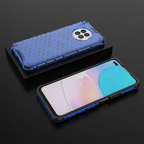 Coque Rebord Contour Silicone et Vitre Transparente Housse Etui 360 Degres AM2 pour Huawei Nova 8i Bleu