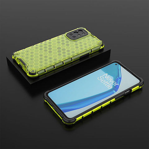 Coque Rebord Contour Silicone et Vitre Transparente Housse Etui 360 Degres AM2 pour OnePlus 9R 5G Vert