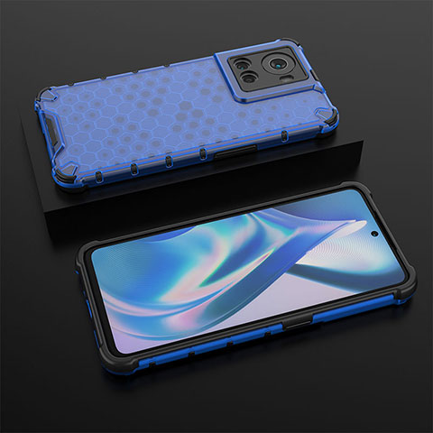 Coque Rebord Contour Silicone et Vitre Transparente Housse Etui 360 Degres AM2 pour OnePlus Ace 5G Bleu