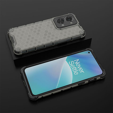 Coque Rebord Contour Silicone et Vitre Transparente Housse Etui 360 Degres AM2 pour OnePlus Nord 2T 5G Noir