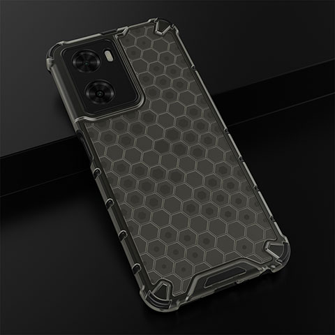 Coque Rebord Contour Silicone et Vitre Transparente Housse Etui 360 Degres AM2 pour Oppo A57s Noir