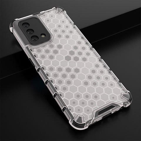 Coque Rebord Contour Silicone et Vitre Transparente Housse Etui 360 Degres AM2 pour Oppo A74 4G Blanc