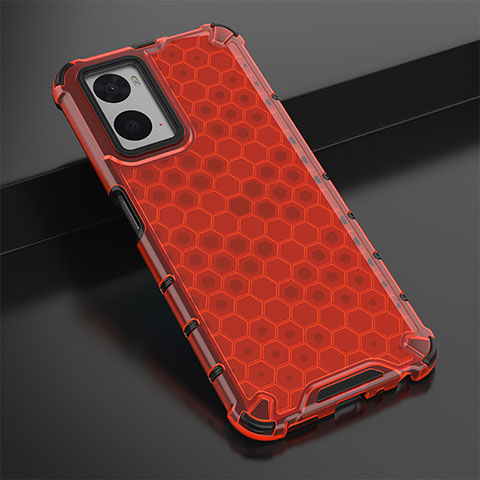 Coque Rebord Contour Silicone et Vitre Transparente Housse Etui 360 Degres AM2 pour Oppo A76 Rouge