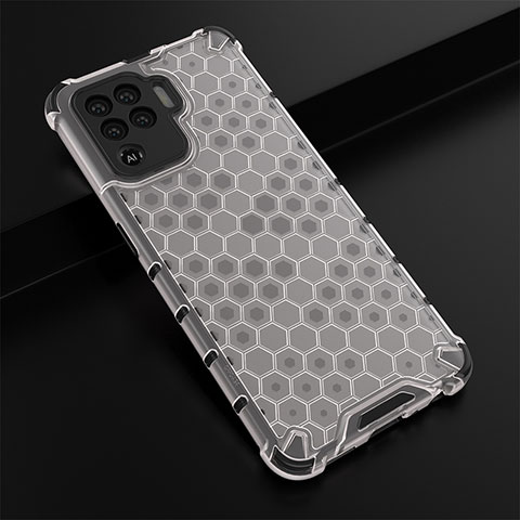 Coque Rebord Contour Silicone et Vitre Transparente Housse Etui 360 Degres AM2 pour Oppo F19 Pro Blanc