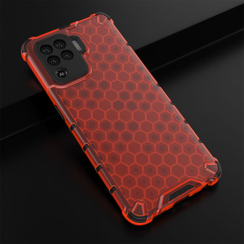 Coque Rebord Contour Silicone et Vitre Transparente Housse Etui 360 Degres AM2 pour Oppo F19 Pro Rouge