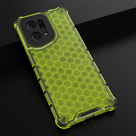 Coque Rebord Contour Silicone et Vitre Transparente Housse Etui 360 Degres AM2 pour Oppo Find X5 5G Vert