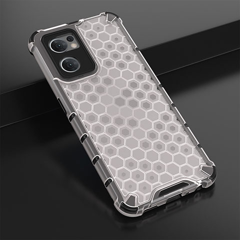 Coque Rebord Contour Silicone et Vitre Transparente Housse Etui 360 Degres AM2 pour Oppo Find X5 Lite 5G Blanc