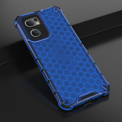 Coque Rebord Contour Silicone et Vitre Transparente Housse Etui 360 Degres AM2 pour Oppo Find X5 Lite 5G Bleu