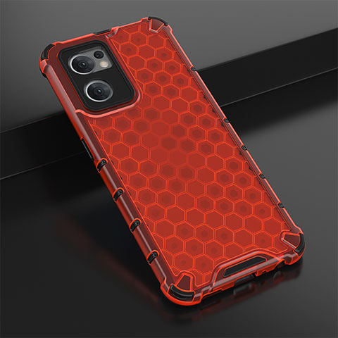 Coque Rebord Contour Silicone et Vitre Transparente Housse Etui 360 Degres AM2 pour Oppo Find X5 Lite 5G Rouge