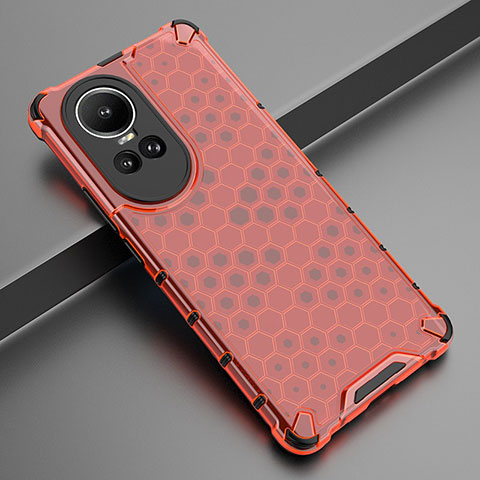 Coque Rebord Contour Silicone et Vitre Transparente Housse Etui 360 Degres AM2 pour Oppo Reno10 5G Rouge