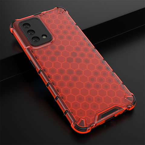 Coque Rebord Contour Silicone et Vitre Transparente Housse Etui 360 Degres AM2 pour Oppo Reno6 Lite Rouge