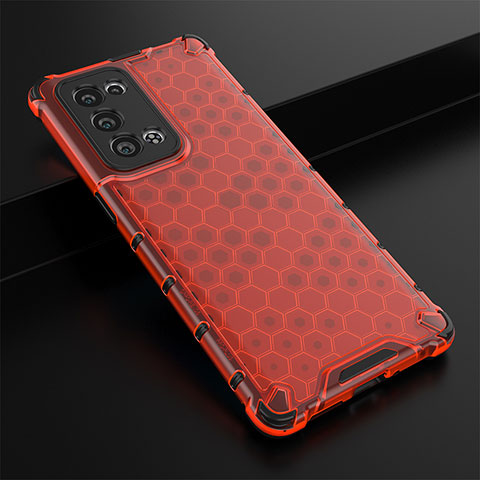 Coque Rebord Contour Silicone et Vitre Transparente Housse Etui 360 Degres AM2 pour Oppo Reno6 Pro 5G Rouge