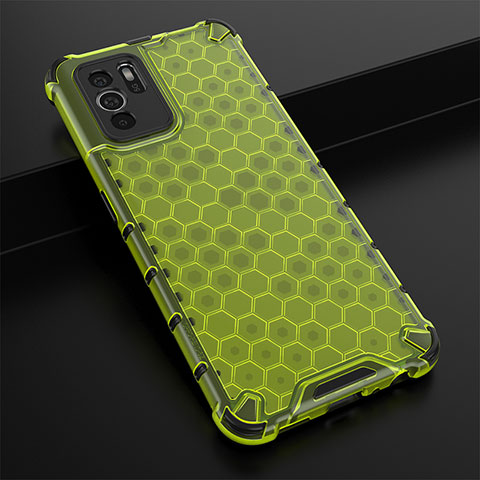 Coque Rebord Contour Silicone et Vitre Transparente Housse Etui 360 Degres AM2 pour Oppo Reno6 Z 5G Vert