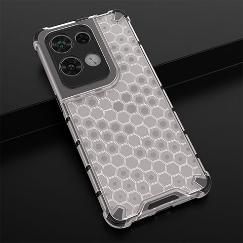 Coque Rebord Contour Silicone et Vitre Transparente Housse Etui 360 Degres AM2 pour Oppo Reno8 Pro+ Plus 5G Blanc