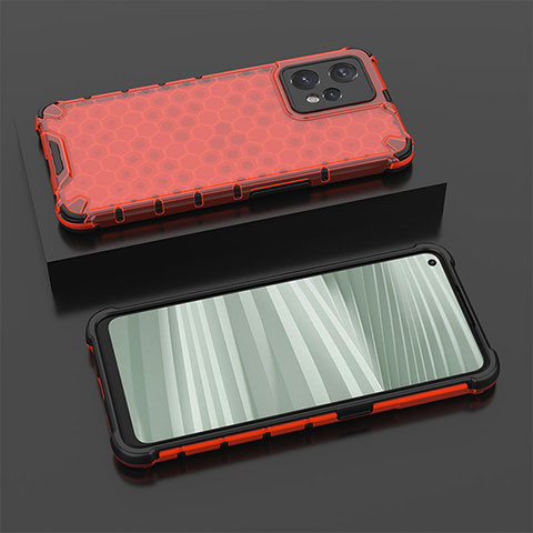 Coque Rebord Contour Silicone et Vitre Transparente Housse Etui 360 Degres AM2 pour Realme 9 4G Rouge